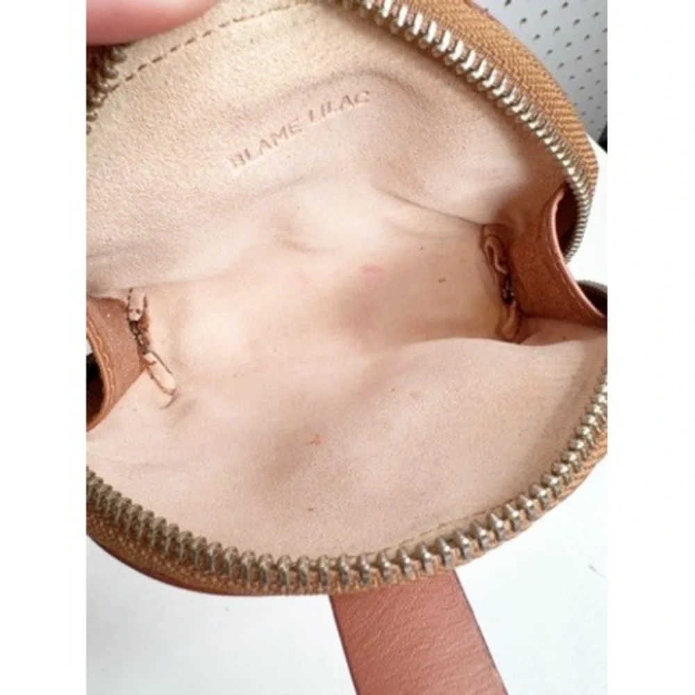 Spanish Leather Wristlet Clutch - BLAME LILAC-  Congac